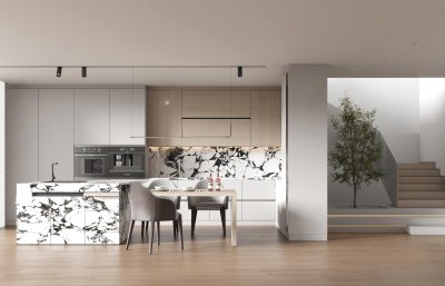 现代别墅餐厅3D模型下载